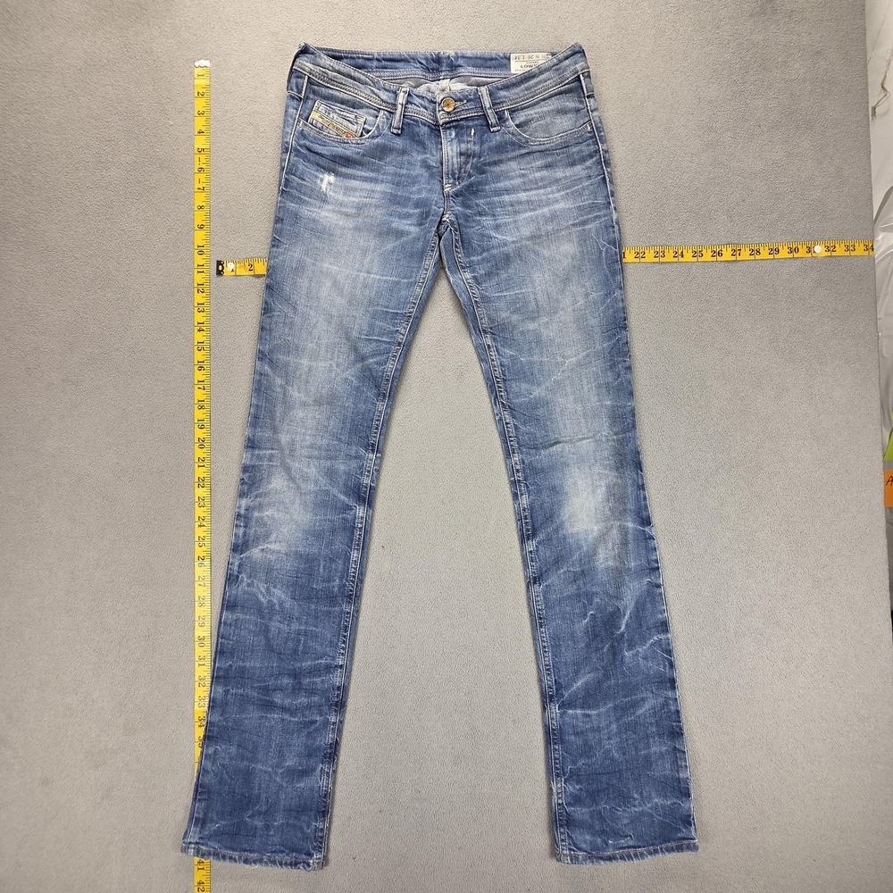 Diesel Jeans Womens 26x34 Blue Lowky Whiskers Honeycomb Stacking Italy 008E4